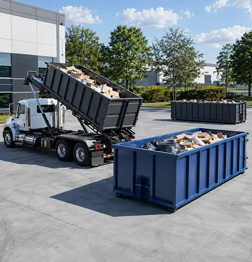 Containers with waste in them
