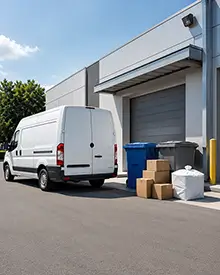 White van transporting waste